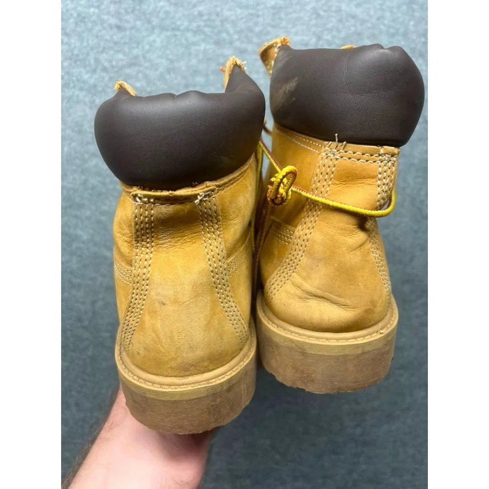 Timberland 12909 6 Inch Premium Waterproof Boots Wheat Nubuck Youth 6.5M